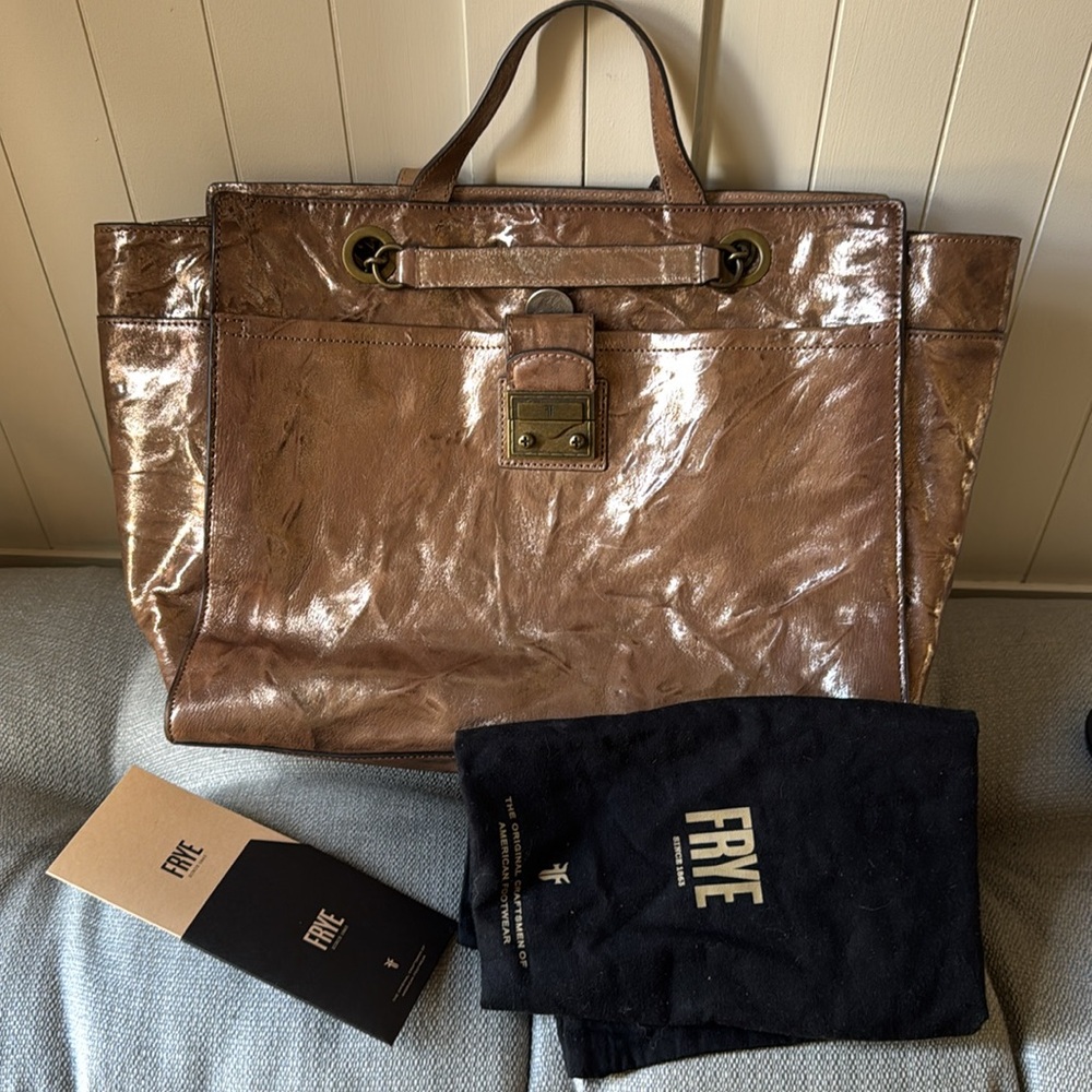 Frye Metallic Gold Satchel